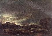 NEER, Aert van der Small Town at Dusk ag painting